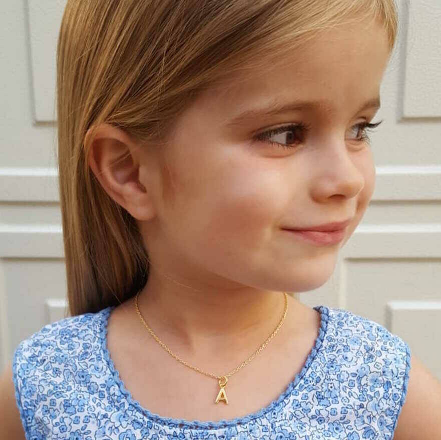 Children's Initial Silver Or Gold Vermeil Necklace, 1 of 8