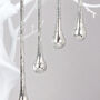 G Decor Set Of Six Mottled Silver Glass Long Droplets, thumbnail 3 of 4