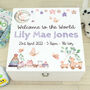 Welcome To The World Watercolour Baby Keepsake Box, thumbnail 1 of 2