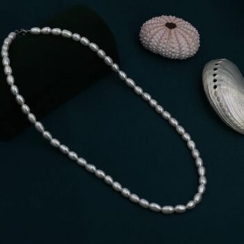 Genuine Freshwater Pearl Necklace In Sterling Silver, 6 of 11
