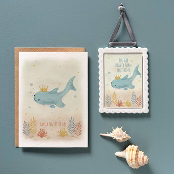 East Of India Porcelain Framed Picture You Are Braver, 3 of 3