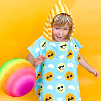 Personalised Happy Sun Toddler Hooded Towel, 7 of 12