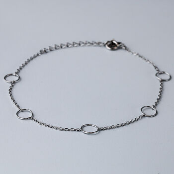 Sterling Silver Circle Detail Chain Bracelet, 2 of 4