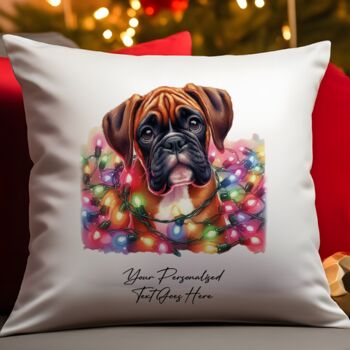 Personalised Boxer Dog In Christmas Lights, 2 of 10