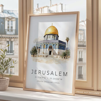 Dome Of The Rock Jerusalem Art Poster, 2 of 7