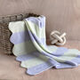 Personalised Cashmere Bold Striped Baby Blanket With Scalloped Edges, thumbnail 2 of 7