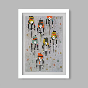 Over The Cobbles Cycling Poster Print, 3 of 4