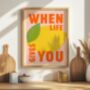 Life Lemons Quote Kitchen Wall Art Print Food Lover Gift, thumbnail 5 of 8