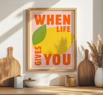 Life Lemons Quote Kitchen Wall Art Print Food Lover Gift, 5 of 8