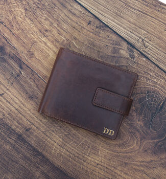 Personalised Men's Leather Tri Fold Wallet With Rfid, 6 of 12