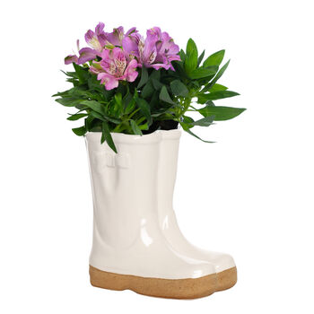Father's Day Personalised White Welly Boots Planter, 2 of 11