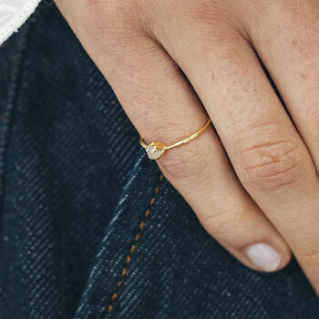 Delicate Rose Quartz Stacking Ring, 9 of 10