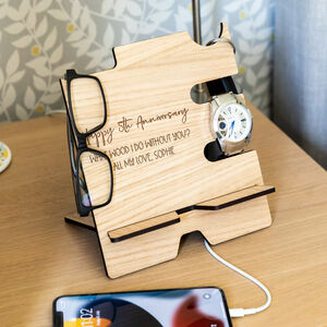 Personalised Smartphone Charging Stand 5th Anniversary