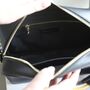 Black Leather Crossbody Bag With Striped Strap, thumbnail 6 of 7