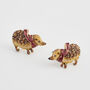 Cosy Hedgehog Charm Stud Earrings, thumbnail 2 of 5