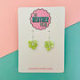 Monstera Leaf Glitter Earrings *More Colours Available*, thumbnail 3 of 4