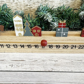Wooden Christmas Santa Advent Calendar Countdown, 6 of 8