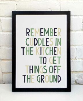 Remember Cuddles In The Kitchen Print, 4 of 8