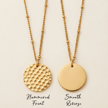 Hammered Disc Hidden Message Necklace, 7 of 11