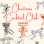 A4 Christmas Art Print, Christmas Cocktail Club, thumbnail 5 of 5
