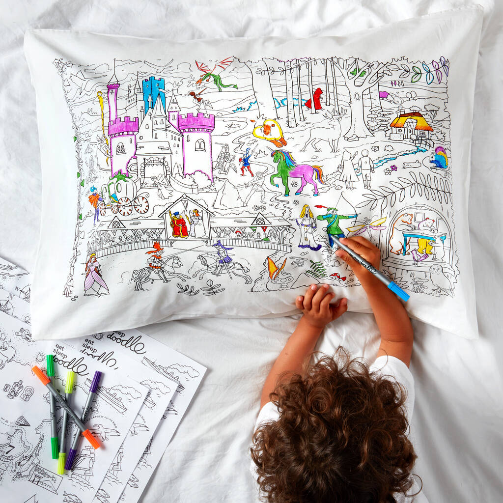 Fairytale Pillowcase Kit + 10 Pens, Colour In And Learn, 1 of 7