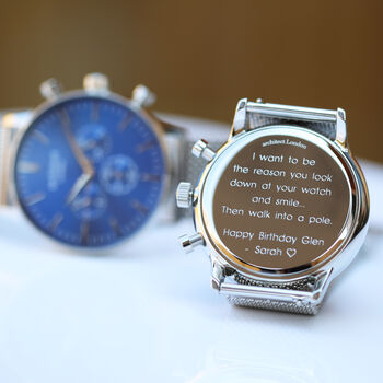 Personalised Architect Watch With Silver Strap, 6 of 7