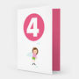 Four Today Girl With Balloon Birthday Card, thumbnail 1 of 3