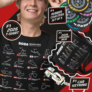 F1 Formula One 2026 Calendar Track T Shirt Gift For Him, 2 of 2