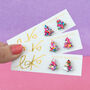 Pink Rainbow Confetti Christmas Tree Stud Earrings, thumbnail 4 of 5