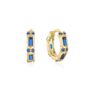 Gold Plated Sapphire Blue Crystal Huggie Hoops, thumbnail 1 of 12