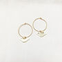 Gold Filled Mother Of Pearl Bird Hoops, thumbnail 4 of 7