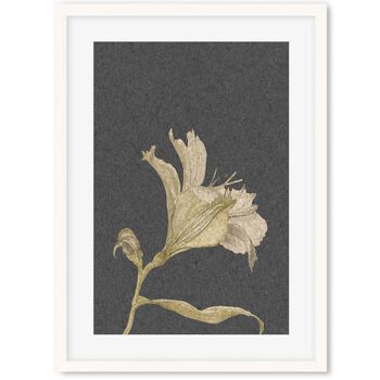 Grey Vintage Floral Stem Art Print, 5 of 6