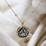 Gold Plated Sterling Silver Lotus Necklace, thumbnail 3 of 12