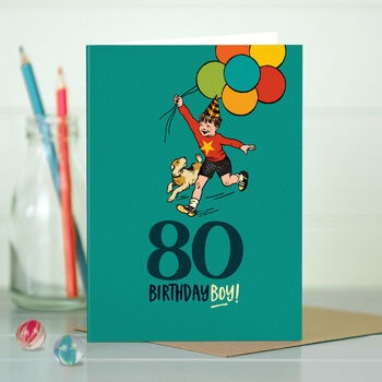 ‘80 Birthday Boy’ 80th Milestone Birthday Card, 4 of 4