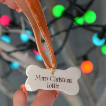 Pampered Pooch Personalised Christmas Tree Decoration, 2 of 3