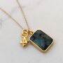 The Duo Emerald Necklace, Gold Plated, thumbnail 6 of 12