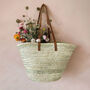Valencia Shopper Beach Basket With Leather Handles, thumbnail 1 of 7