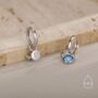 Sterling Silver Blue Opal Planet And Star Huggie Hoop Earrings, thumbnail 4 of 12