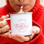 Believes Christmas Personalised Enamel Mug, thumbnail 1 of 2