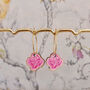Rose Charm Gold Plated Hoop Earrings, thumbnail 4 of 7