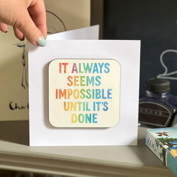 Exam Congratulations Coaster Card Watercolour Quotes, 4 of 7