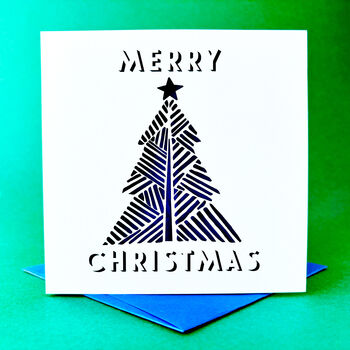 Papercut Tree Christmas Card, 2 of 4