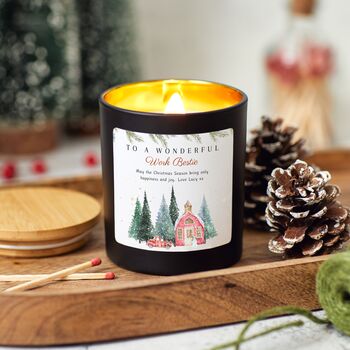 Christmas Personalised Soy Wax Candle Gift For Work Bestie, Coworker, 2 of 9