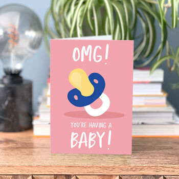 Omg You're Having A Baby Funny New Baby Card, 2 of 4