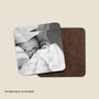 Four Black And White Personalised Photo Coasters, thumbnail 4 of 4