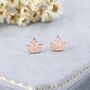 Sterling Silver Maple Leaf Stud Earrings, thumbnail 8 of 12