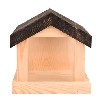 Wall Mounted Wooden Bird Feeding Table With Apex Roof, 8 of 8