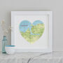 Personalised Padstow Map Heart Print, thumbnail 1 of 4