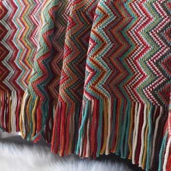 Bohemian Throw Blanket With Tassels Decorative Throw, 3 of 10