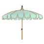 Two Tone Scalloped Parasol Aqua And Coral, thumbnail 1 of 7